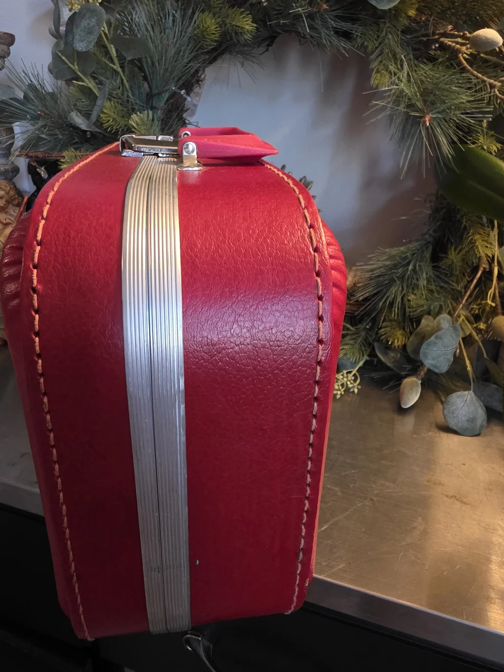 1970s Vintage Red Children's Travel Case - I'm Going to Grandma's